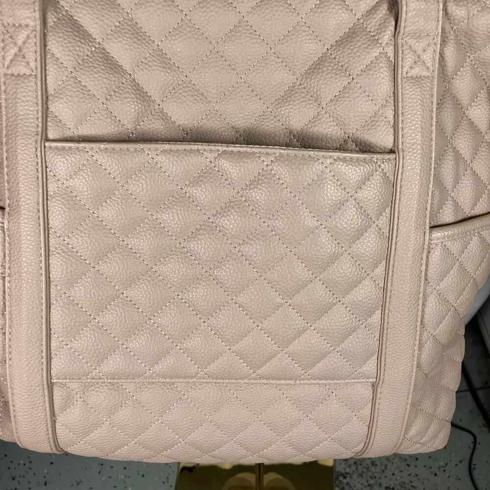 DD Bird The Taupe Leather Nash With Changing Pad Diaper Bag Luxury Shoulder